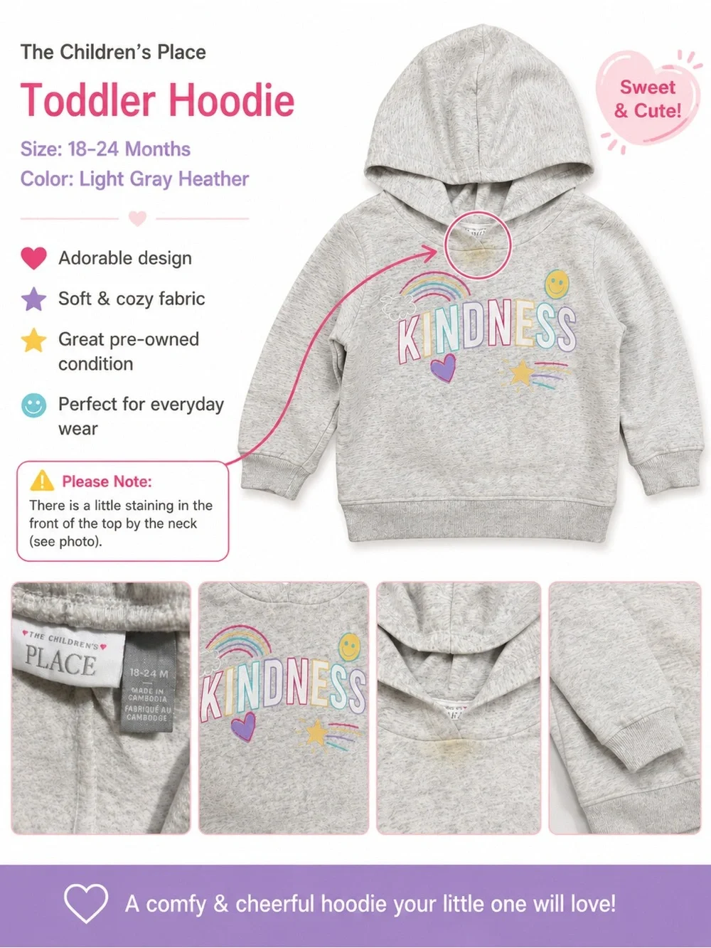The Children’s Place “Kindness” Hoodie & Jogger Set | 18-24 Months